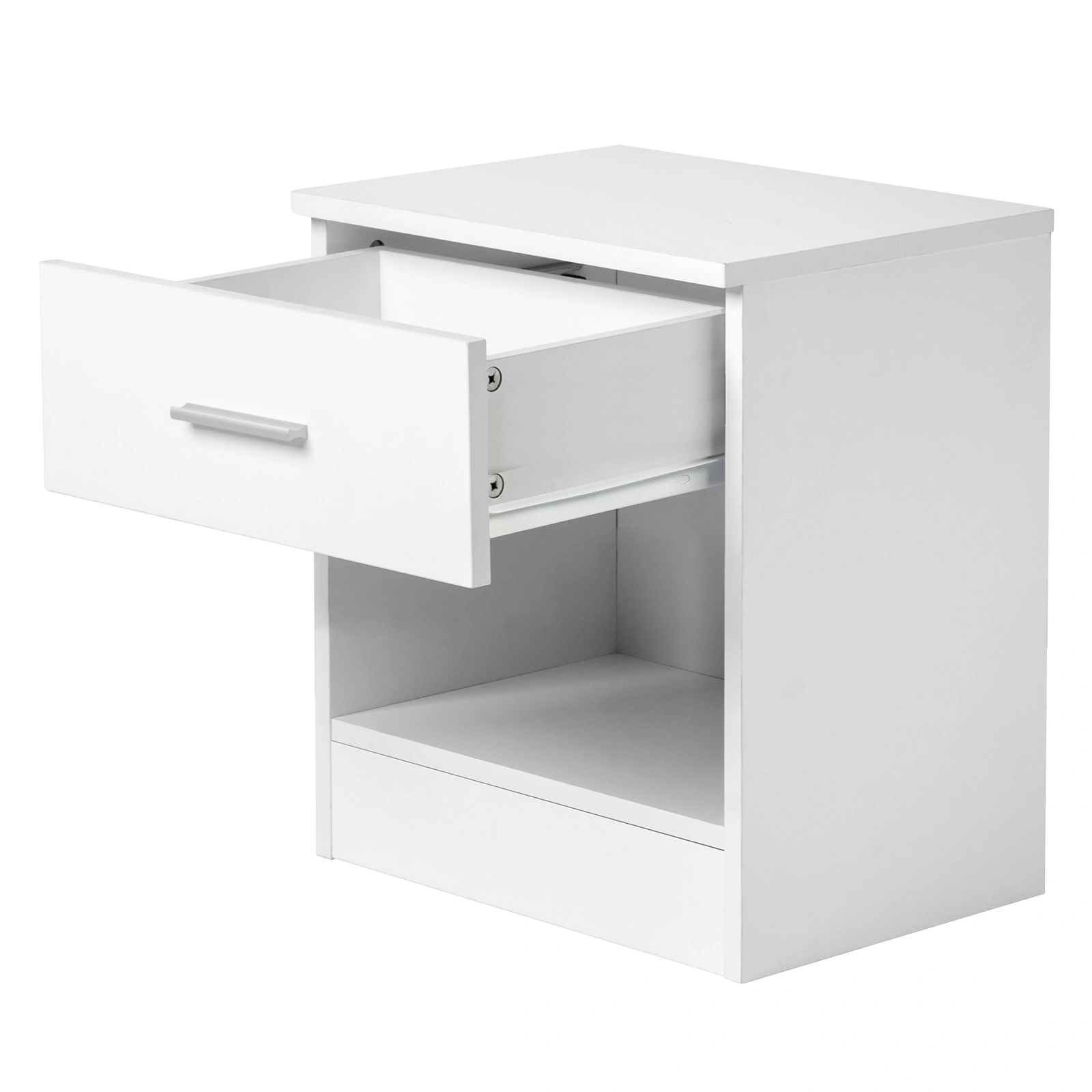 2-Tier Nightstand Bedside Cabinet End Table for Bedroom Home Office White view 9