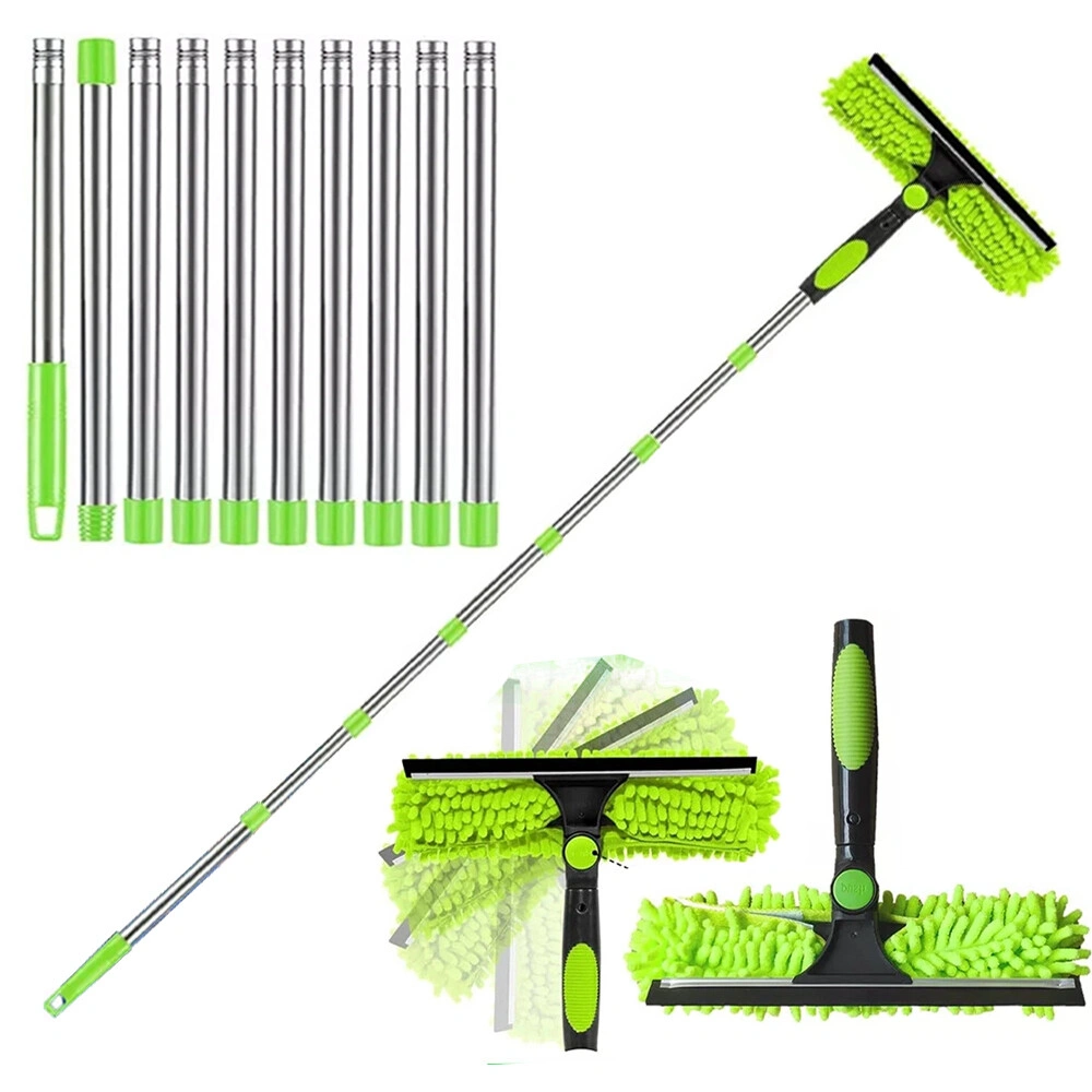5M Telescopic Window Cleaner Squeegee - Extendable Pole for Glass & Gutter Cleaning UK view 2