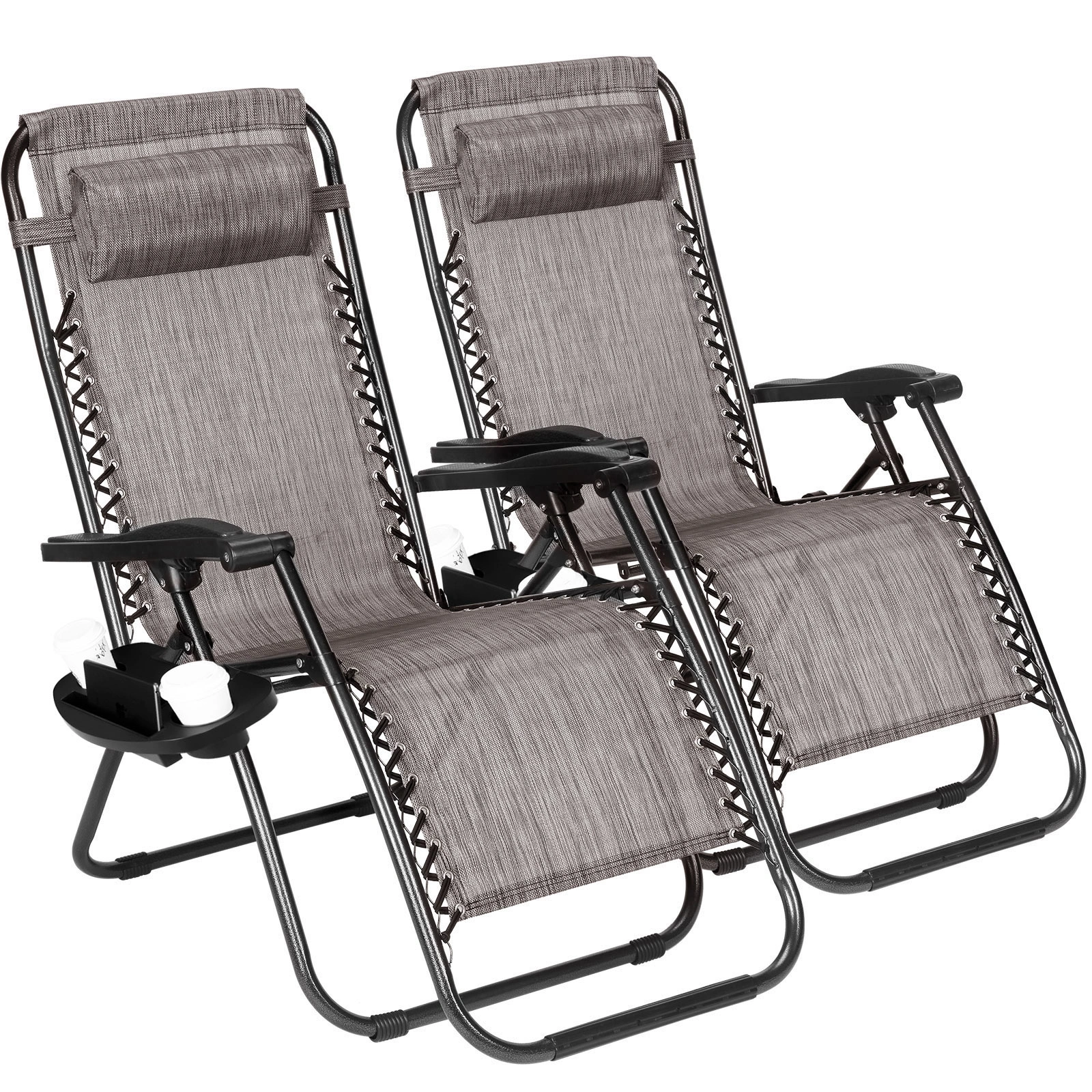 Extra Wide Beach Chair - Heavy Duty Portable Folding Chair with Cup Holder view 2