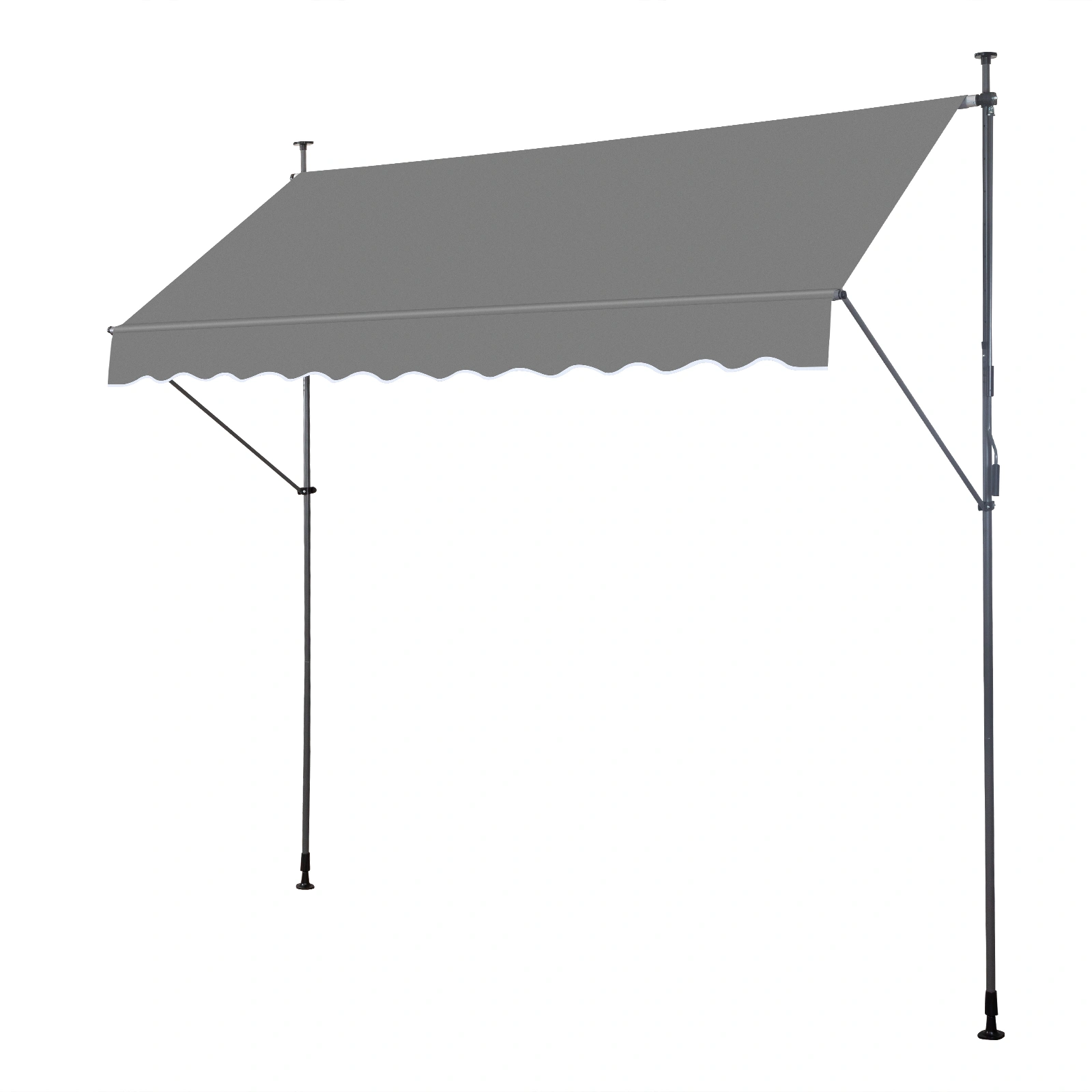 118.1"D x 47.2"W x(78.7 -118.1)"H Retractable Awning Grey view 13
