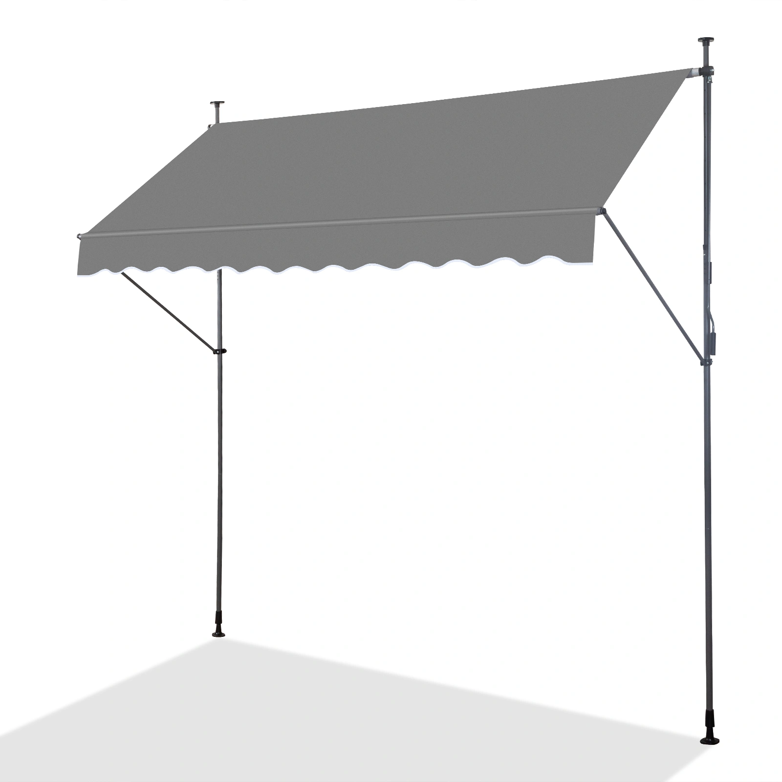 118.1"D x 47.2"W x(78.7 -118.1)"H Retractable Awning Grey view 14
