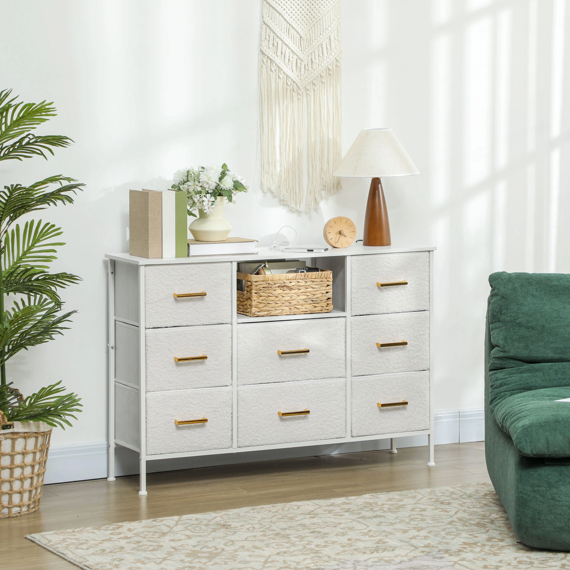 Modern Storage Cabinet with Doors & Shelves, Heavy Duty Metal Utility Organizer for Garage, Kitchen, Office