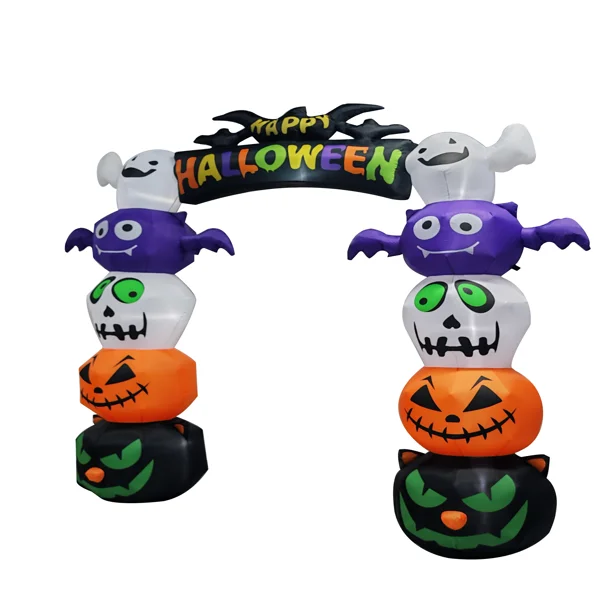 8.2 FT Cute Halloween Inflatables Pumpkin Archway Outdoor Decoration, Giant Blow up Yard Arch Decorations with Built-in LED Lights for Holiday Party Front Yard Lawn Garden Decor view 3