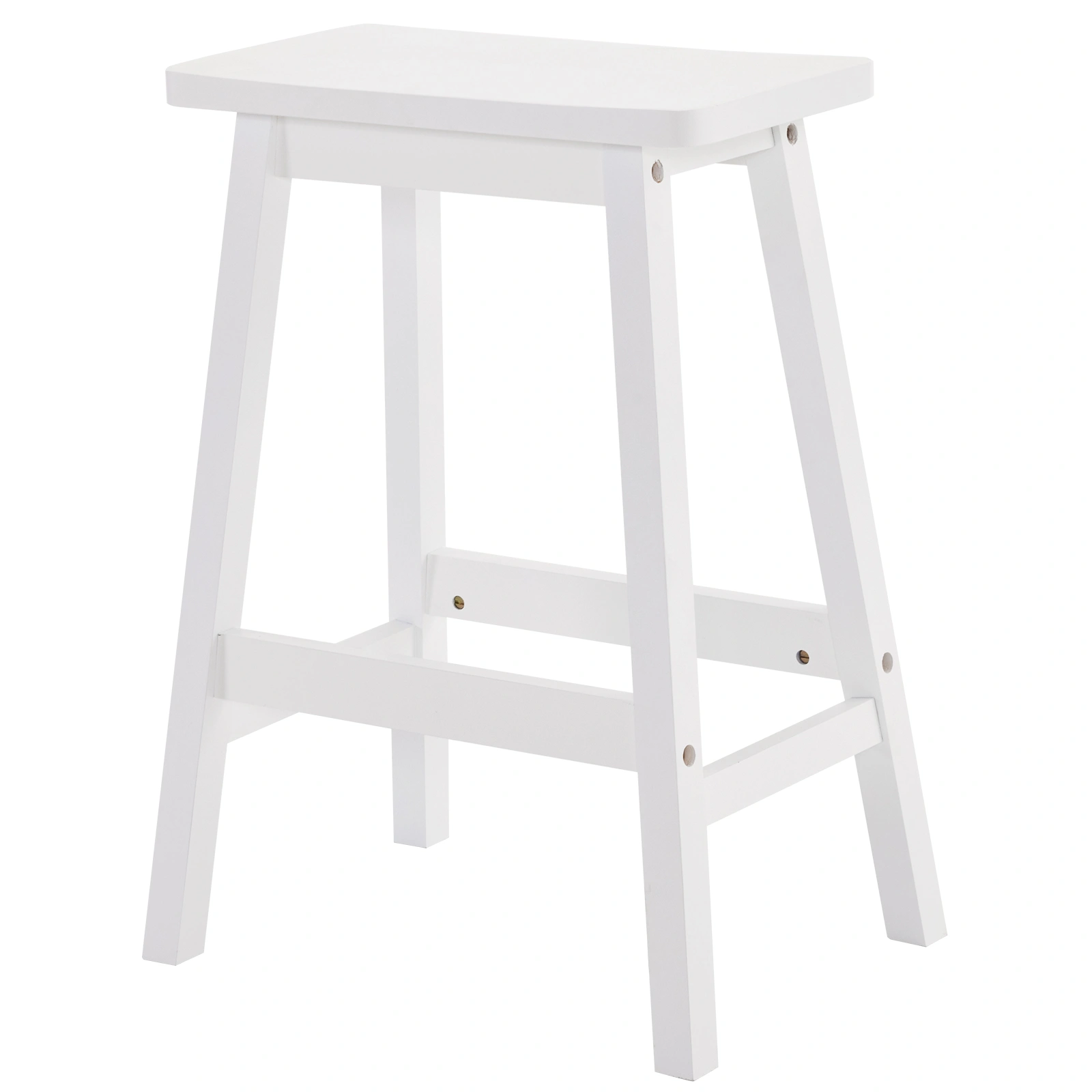 2pcs White Pine Wood Saddle Seat Bar Stool Counter Height Dining Chair for Kitchen Bar Pub view 3