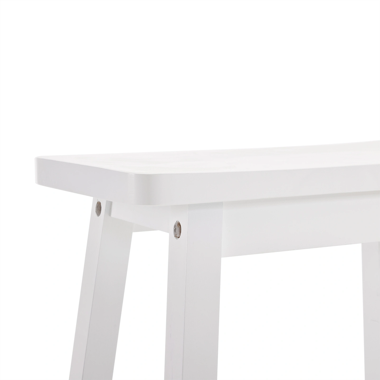 2pcs White Pine Wood Saddle Seat Bar Stool Counter Height Dining Chair for Kitchen Bar Pub view 5