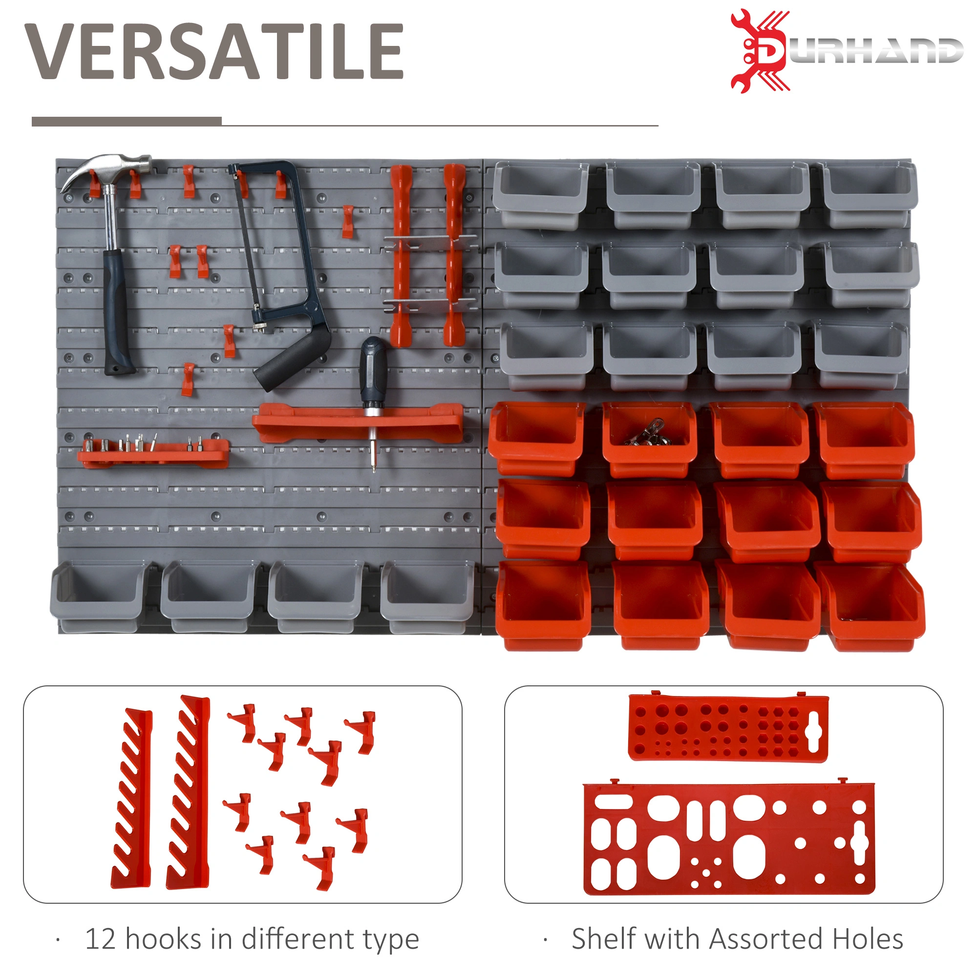 Wall Mount Tool Organizer Heavy Duty Storage Rack Hanging Toolbox Cabinet Holder
