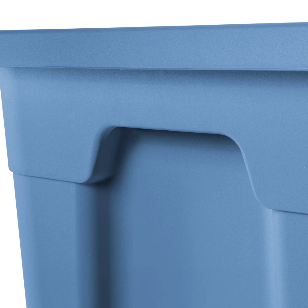 4 Pack 18 Gallon Plastic Storage Totes with Snap-On Lids, Stackable Blue Bins for Organization & Closet view 6