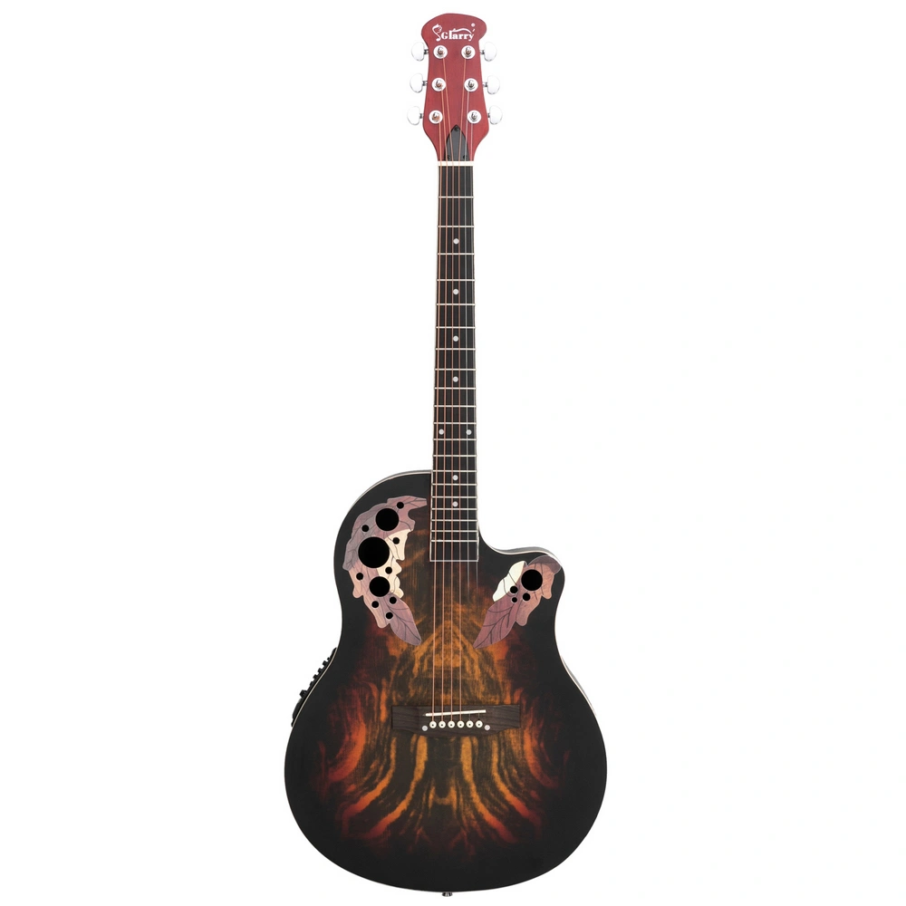 41 inch Full-Size Cutaway Acoustic-Electric Guitar Grape Voice Hole Spruce Top Round Back Sunset Color