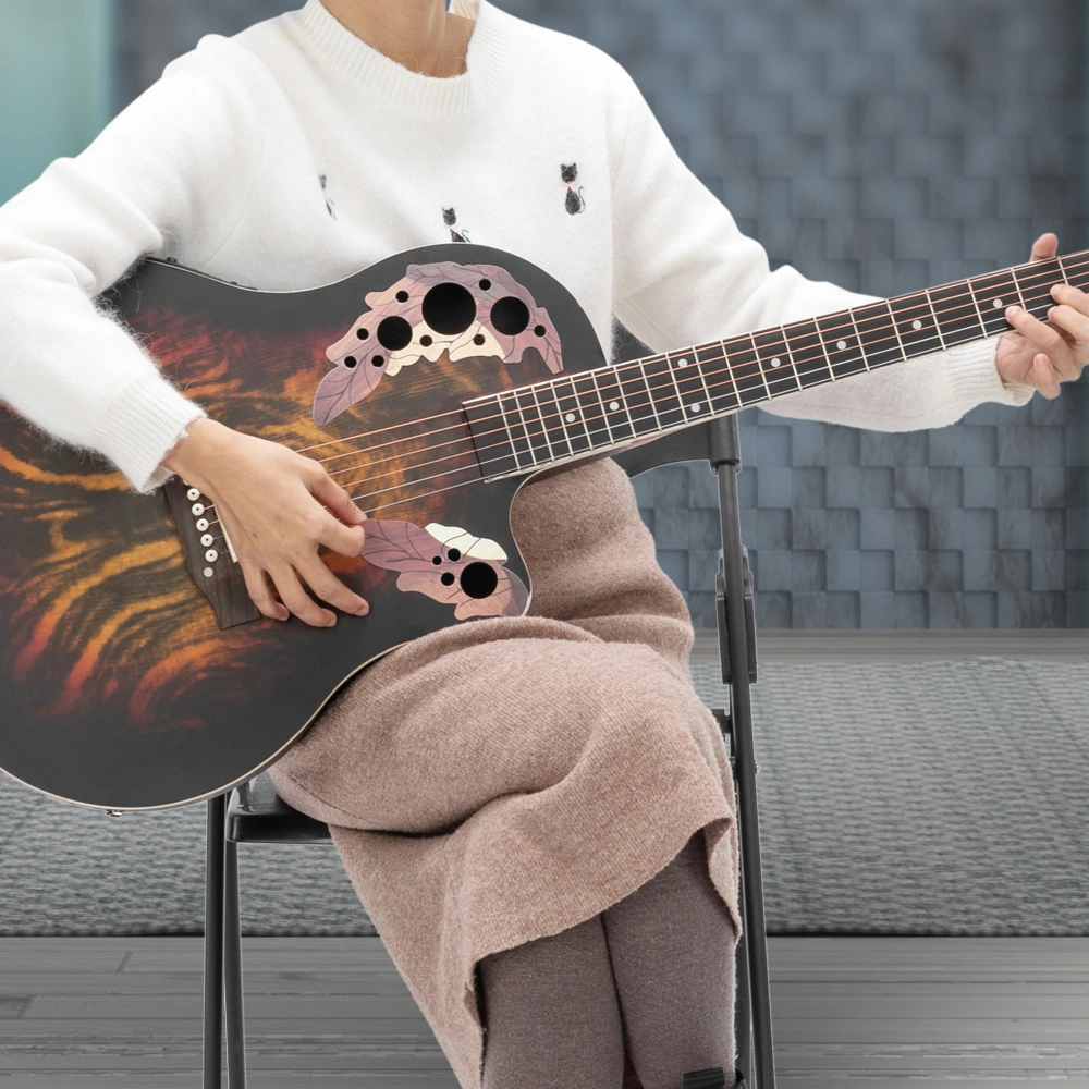 41 inch Full-Size Cutaway Acoustic-Electric Guitar Grape Voice Hole Spruce Top Round Back Sunset Color view 2