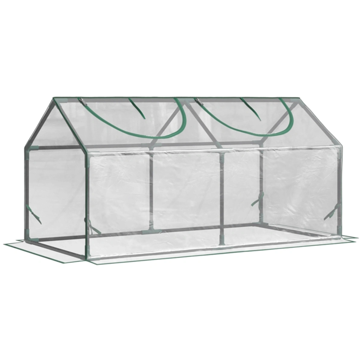 4x2x2 ft Mini Greenhouse Portable Clear PVC Covered with Roll-Up Zippered Windows Indoor Outdoor Garden Green House view 3