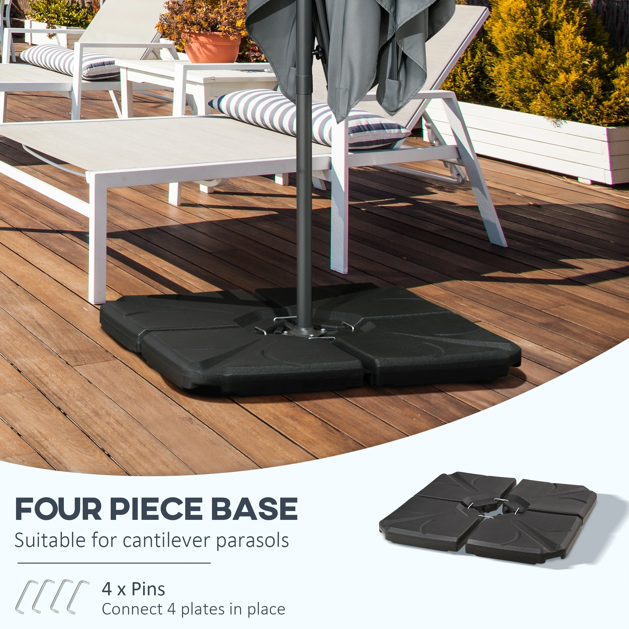 Heavy Duty Umbrella Base Weight Plate Stand, Patio Table Protector for Market Umbrella view 3
