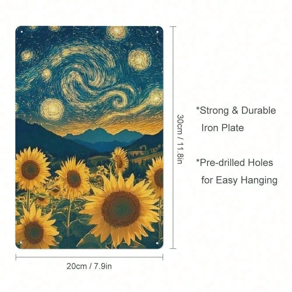 CIFbuy Metal Sunflower Wall Sign 8x12, Durable Decorative Sunflower Plaque for Home Kitchen Garden Yard, Indoor Outdoor Wall Art Gift view 4