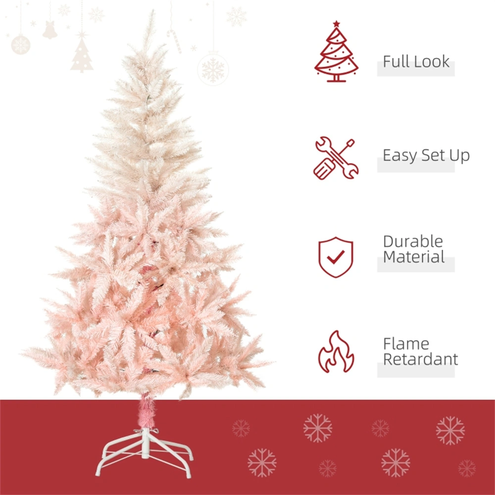 6ft Artificial Christmas Tree, Full Fir Pre-Shaped Christmas Tree with Sturdy Metal Stand for Home Indoor view 3