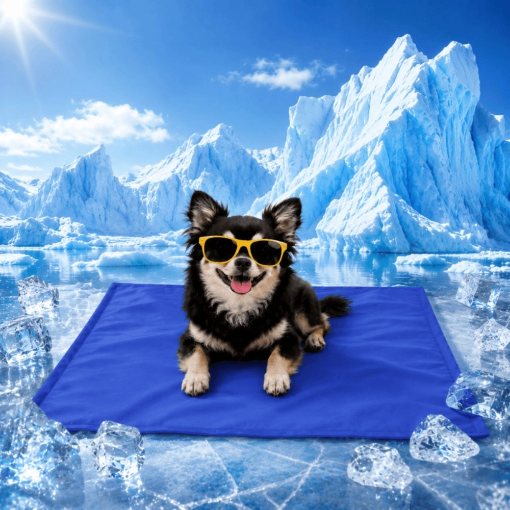 Dog Cooling Mat 40x50CM Blue Self Cooling Pad for Dogs Cats Hot Summer Gel Pet Bed Large Small Medium