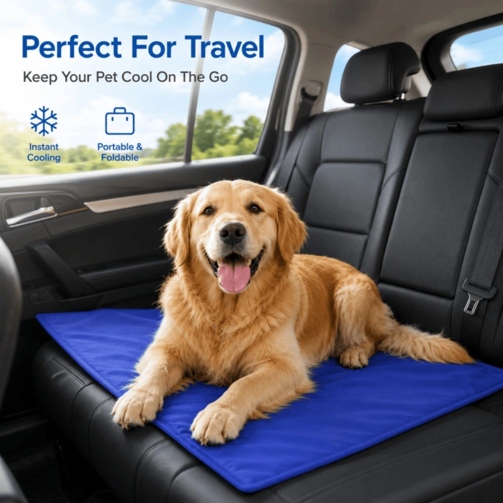 Dog Cooling Mat 40x50CM Blue Self Cooling Pad for Dogs Cats Hot Summer Gel Pet Bed Large Small Medium view 3