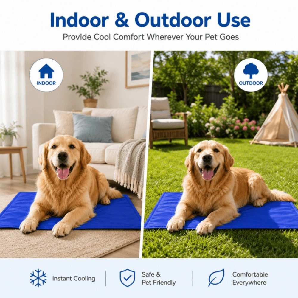 Dog Cooling Mat 40x50CM Blue Self Cooling Pad for Dogs Cats Hot Summer Gel Pet Bed Large Small Medium view 4
