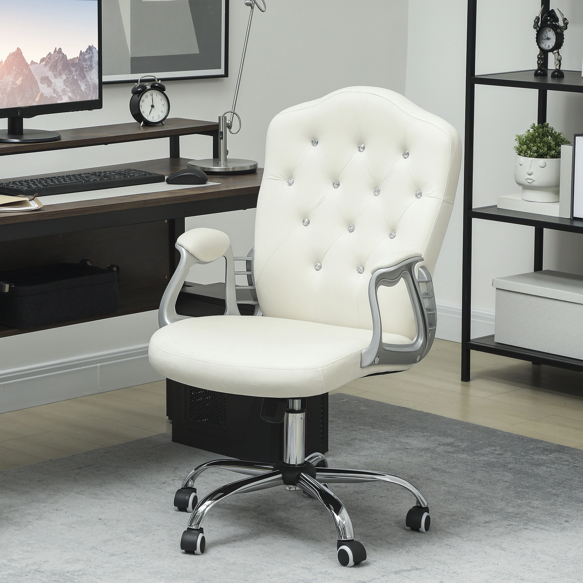 Ergonomic Massage Office Chair with Adjustable Armrest Lumbar Support Reclining for Home Office