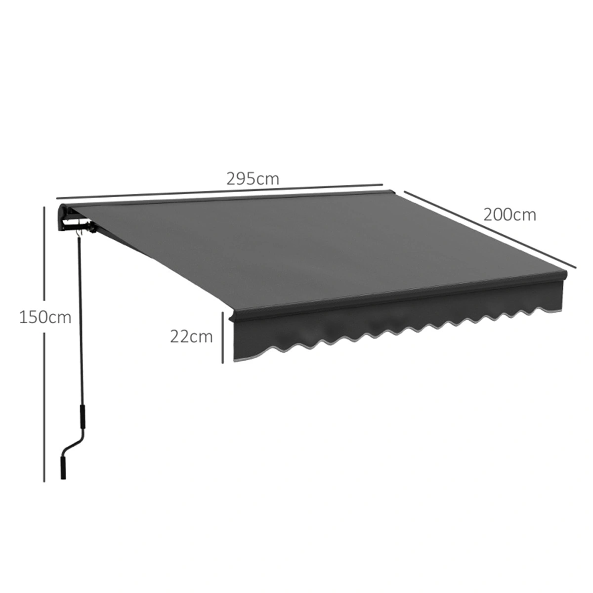 Retractable Patio Awning 10x8 Waterproof Outdoor Sunshade Canvas with Motorized Arm view 2
