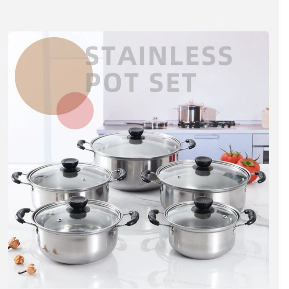 5PCS Stainless Steel Induction Non Stick Cookware Set Stockpot Healthy Cooking Pots view 2