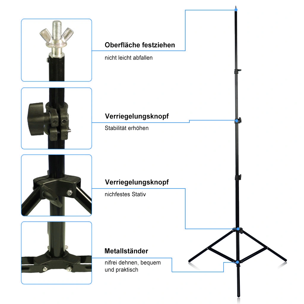 3x Background Backdrop Holder Set, 2m x 3m Wall Photo Stand Clamps, 3-Pack Backdrop Support Kit view 3