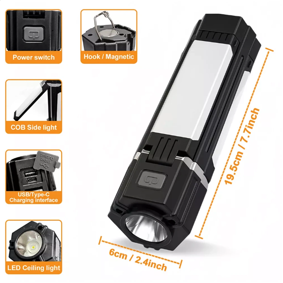 Rechargeable Foldable LED Camping Lantern 5 Modes, Portable Light for Outdoor Hiking Camp view 2