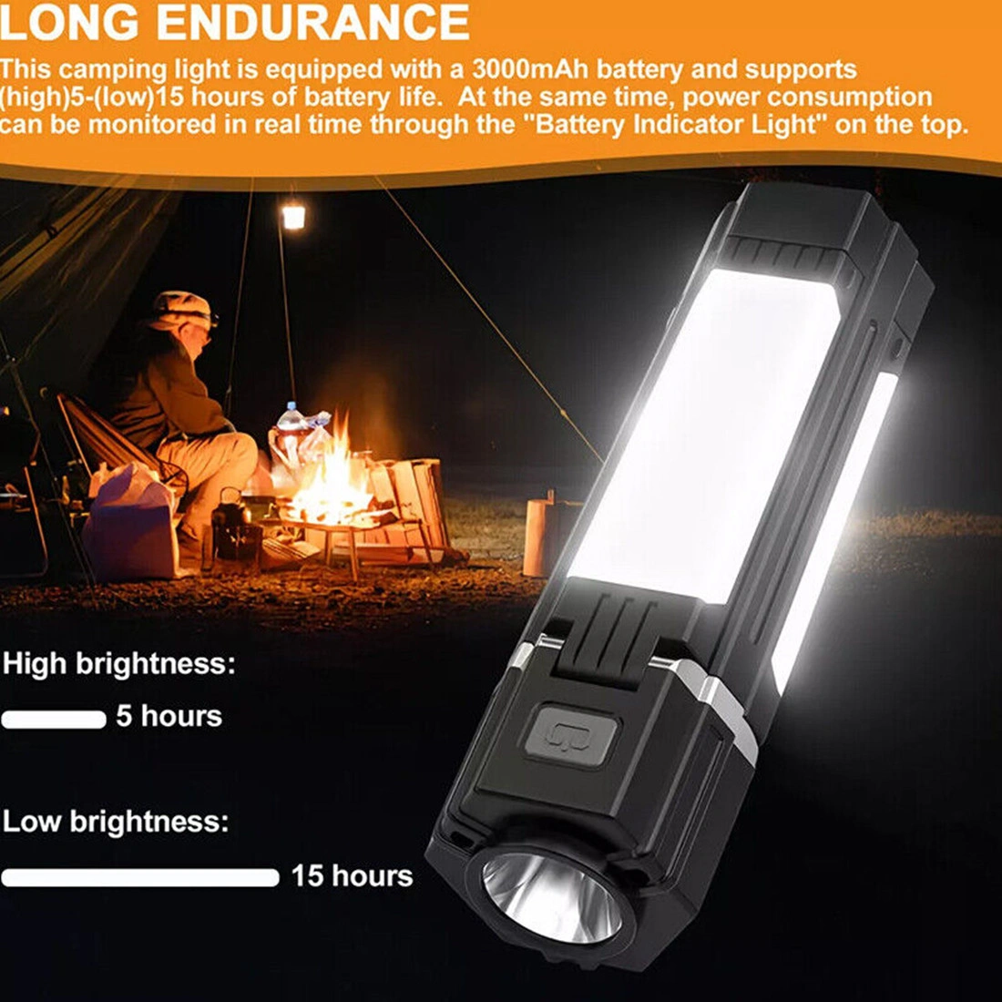 Rechargeable Foldable LED Camping Lantern 5 Modes, Portable Light for Outdoor Hiking Camp view 3