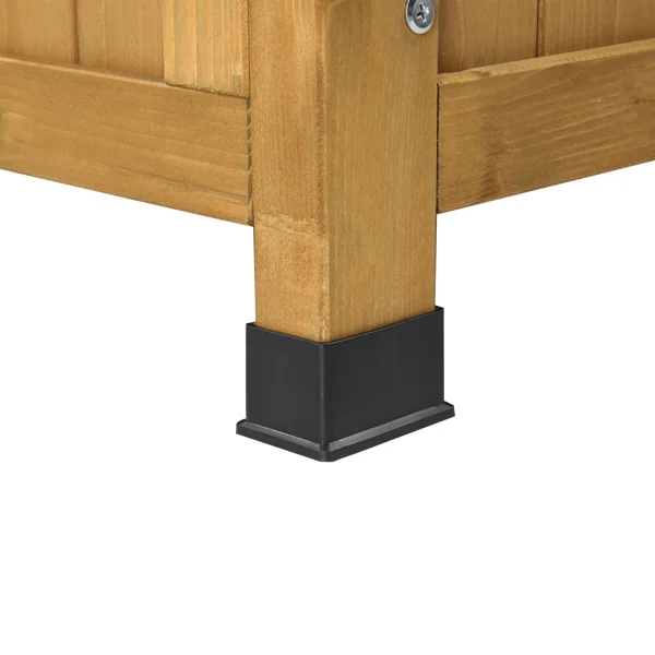 Outdoor Wooden Storage Bench, Large Deck Box with Seating & Armrest, Patio Organizer Loveseat for Garden Porch Deck Backyard Poolside view 2
