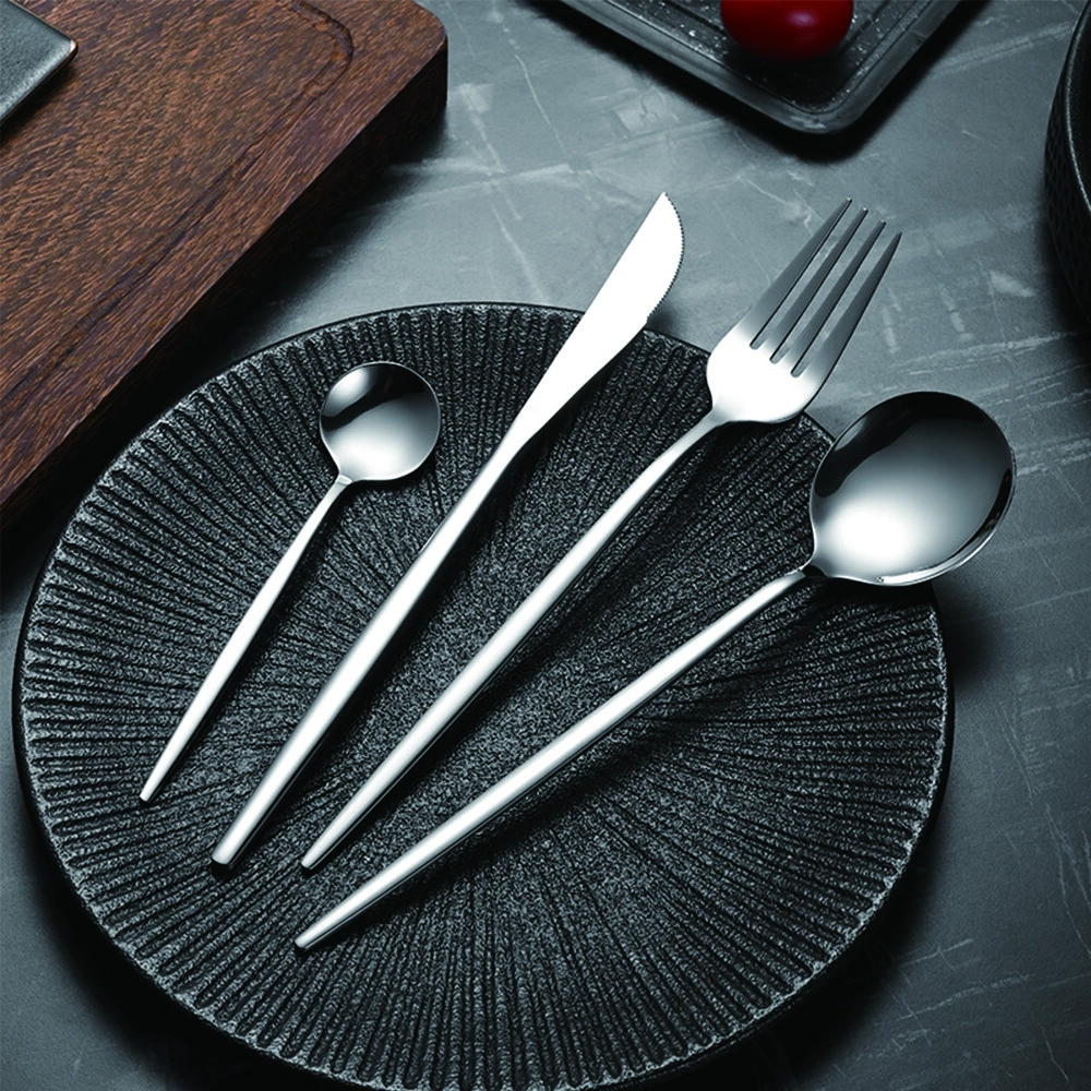 30Pcs Stainless Steel Cutlery Dinner Set with Metal Stand Rack Forks Tea Spoons Kitchen Utensils Polish view 3