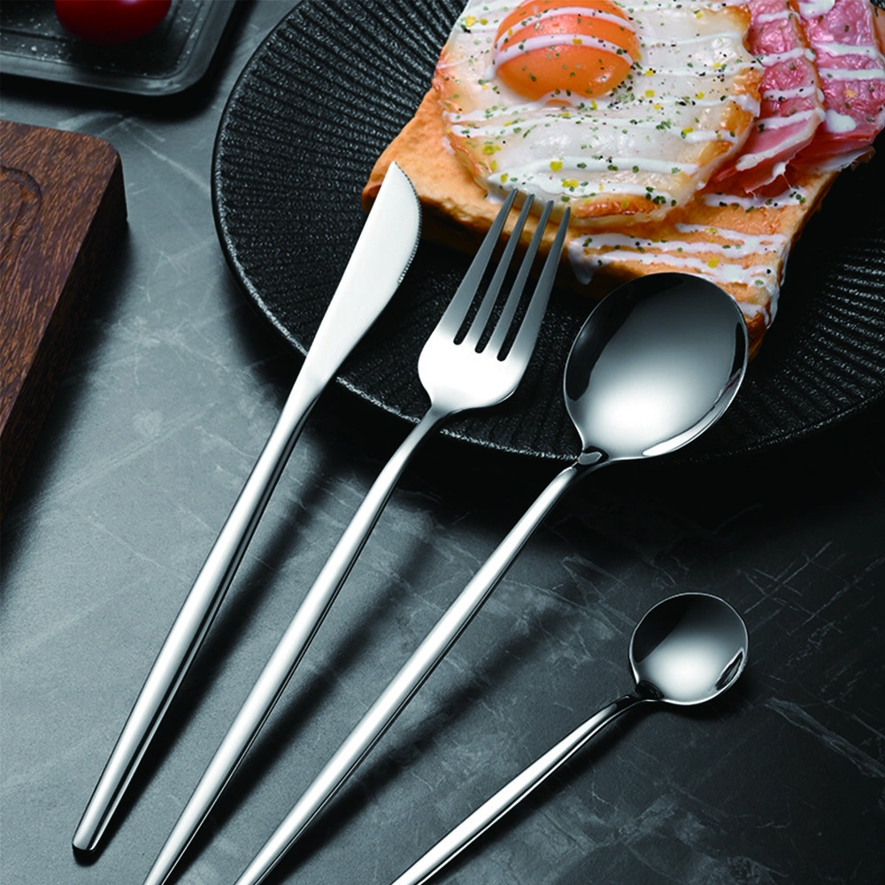 30Pcs Stainless Steel Cutlery Dinner Set with Metal Stand Rack Forks Tea Spoons Kitchen Utensils Polish view 4