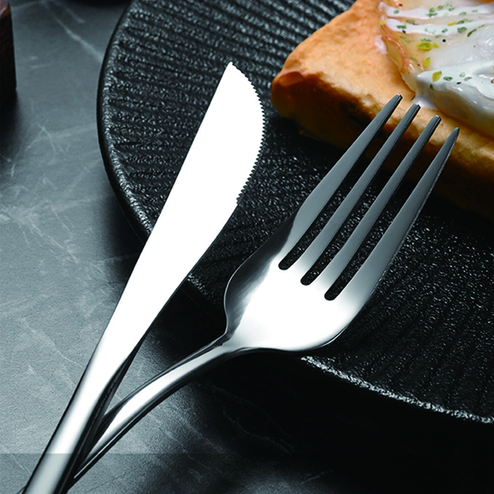 30Pcs Stainless Steel Cutlery Dinner Set with Metal Stand Rack Forks Tea Spoons Kitchen Utensils Polish view 5