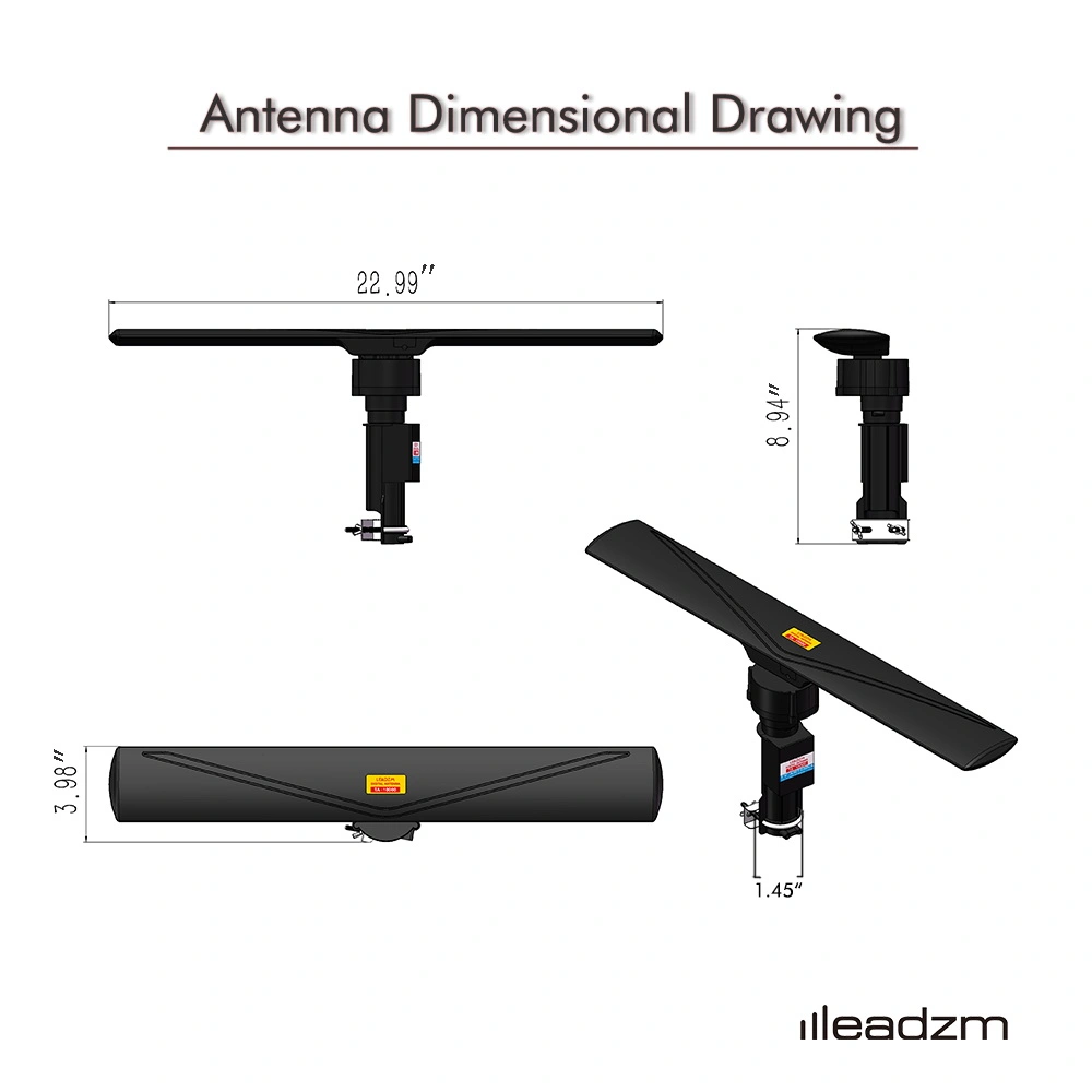 10000 110V 40-860MHz 20±3dB 350°Rotation UV Dual-band Outdoor Antenna Black view 14