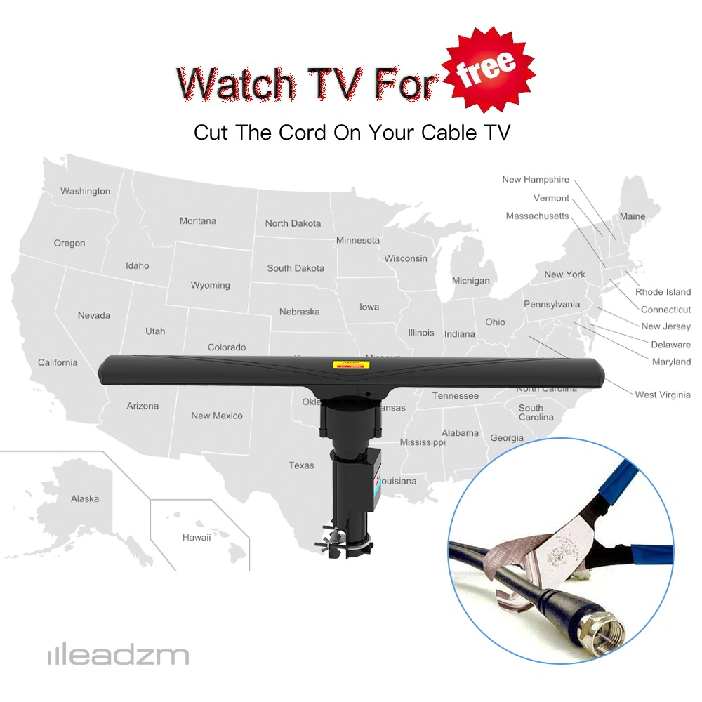 10000 110V 40-860MHz 20±3dB 350°Rotation UV Dual-band Outdoor Antenna Black view 7