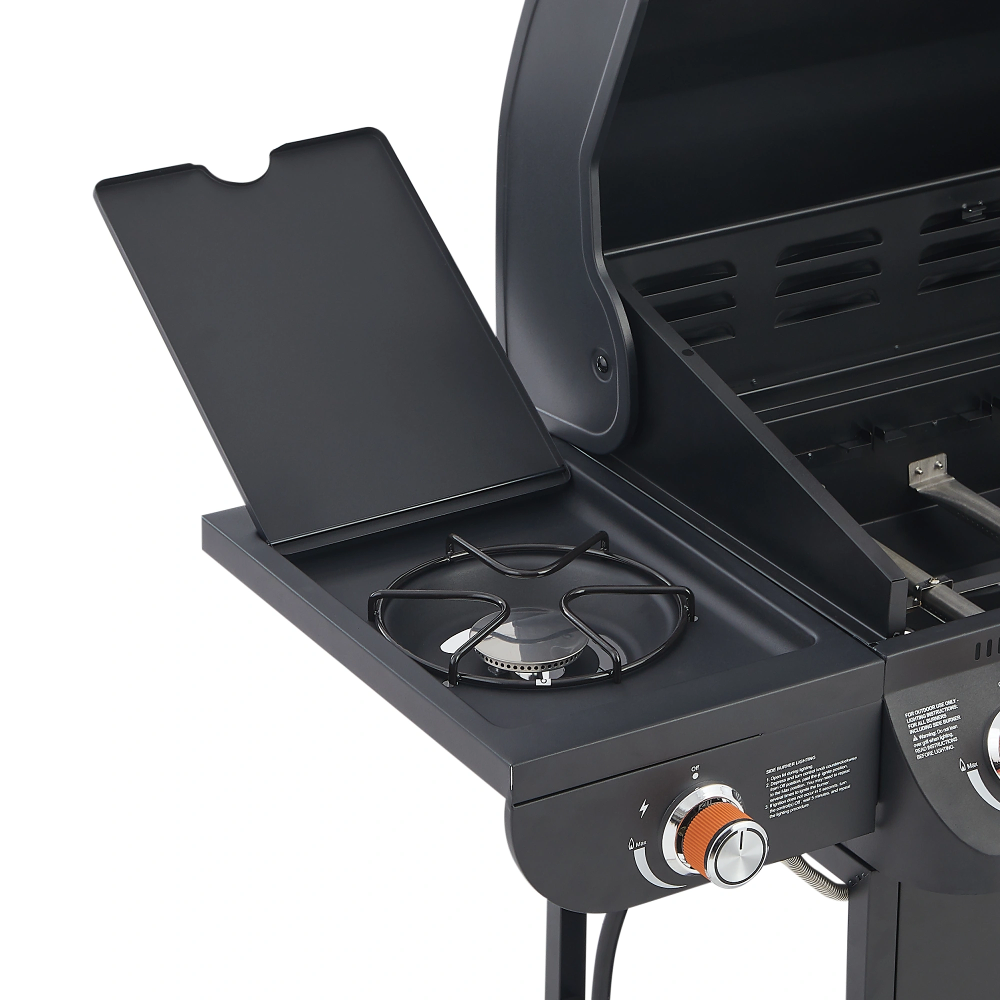 6 Burner Propane Gas Grill 72000 BTU Stainless Steel BBQ with Side Burner, Cast Iron Grates, Side Tables for Outdoor Patio Backyard view 12