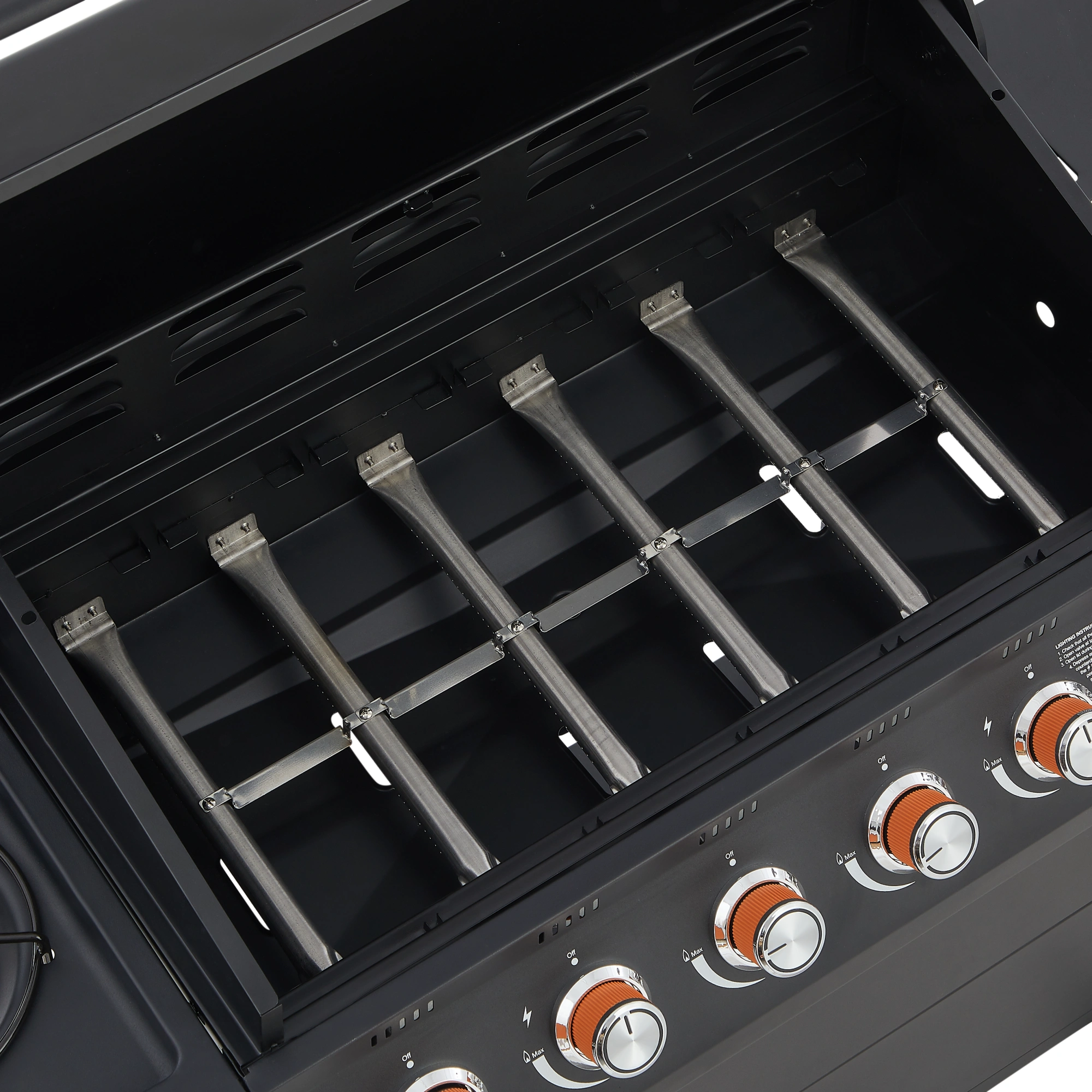 6 Burner Propane Gas Grill 72000 BTU Stainless Steel BBQ with Side Burner, Cast Iron Grates, Side Tables for Outdoor Patio Backyard view 22