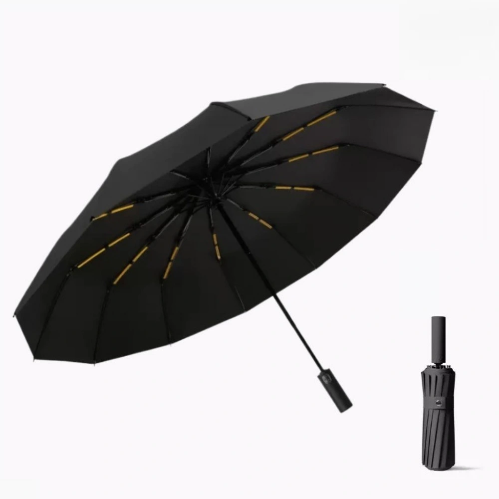 Extra Strong 24-Rod Foldable Umbrella, Fully Automatic Large Windproof UV Protection Rain Umbrella for Travel & Outdoor Use view 3