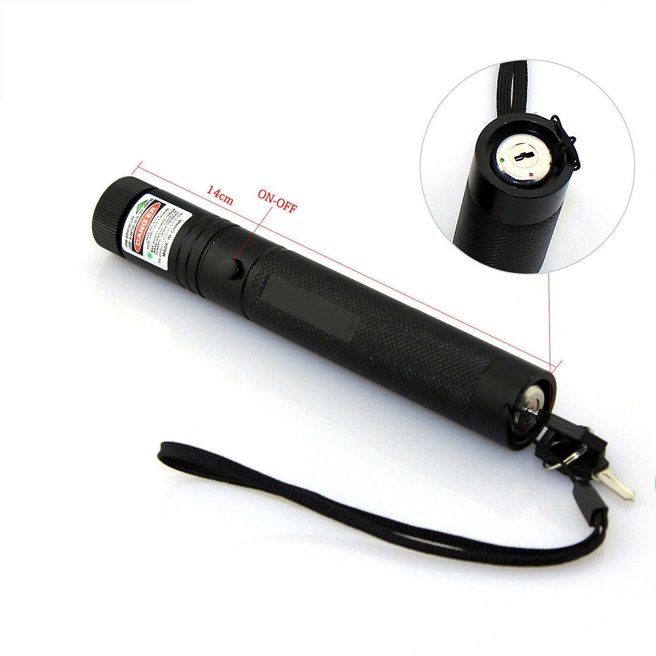 Rechargeable 532nm Green Laser Pointer Pen 1mW Visible Beam Light + Battery + USB Charger Set view 2