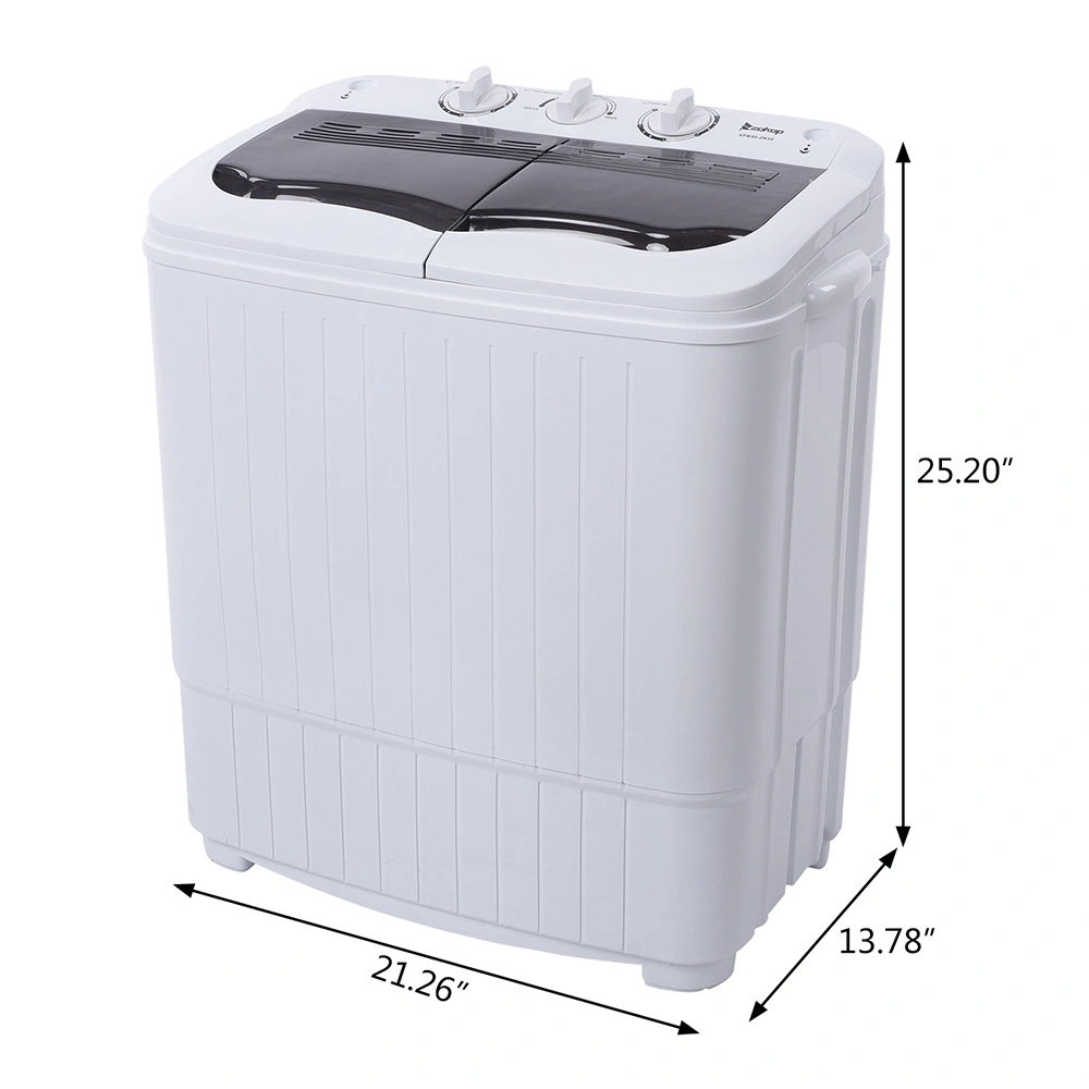Compact Twin Tub Washing Machine 14.3 Lbs Semi-Automatic with Built-In Drain Pump, XPB35-188S Gray Cover Mini Portable Laundry Washer view 10