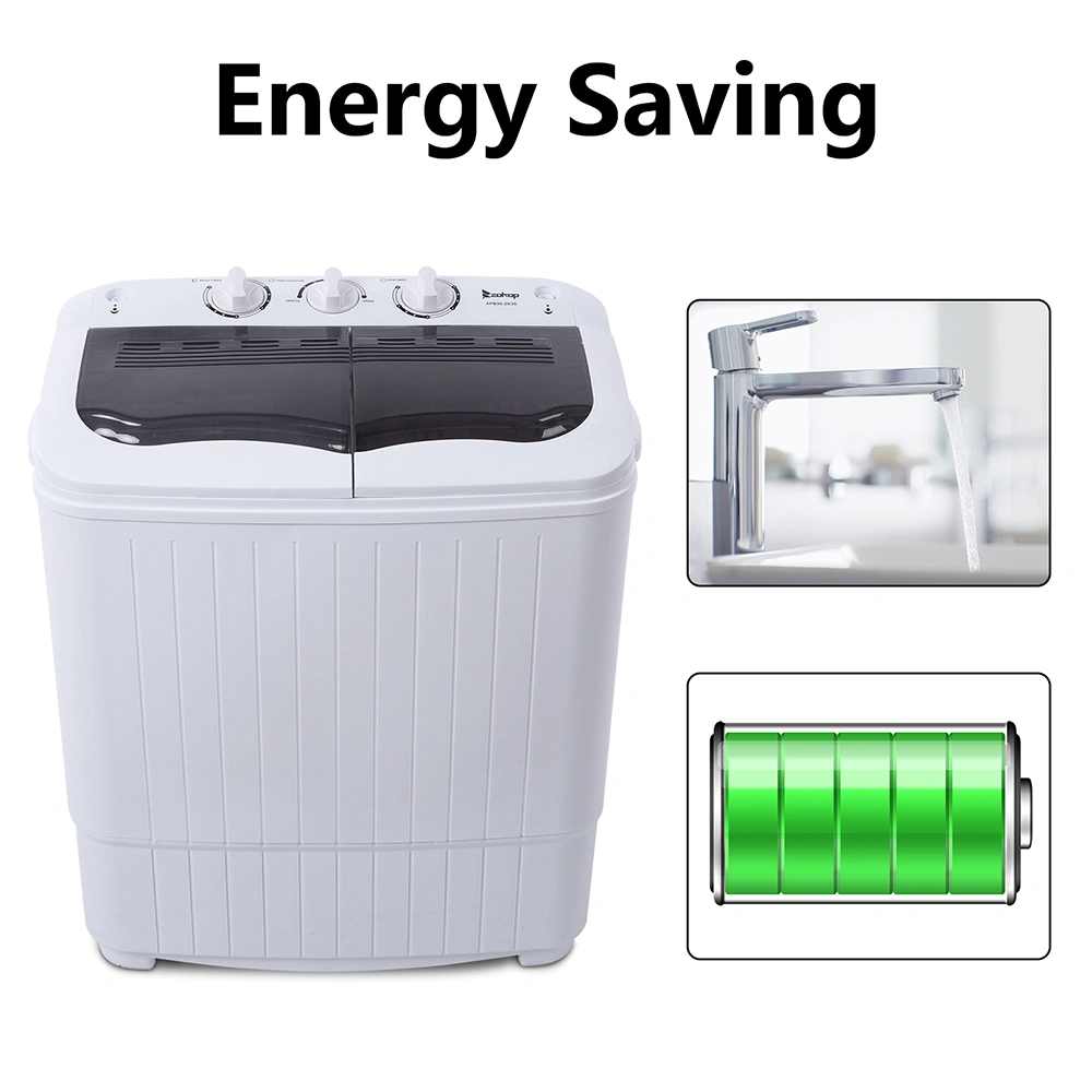 Compact Twin Tub Washing Machine 14.3 Lbs Semi-Automatic with Built-In Drain Pump, XPB35-188S Gray Cover Mini Portable Laundry Washer view 11