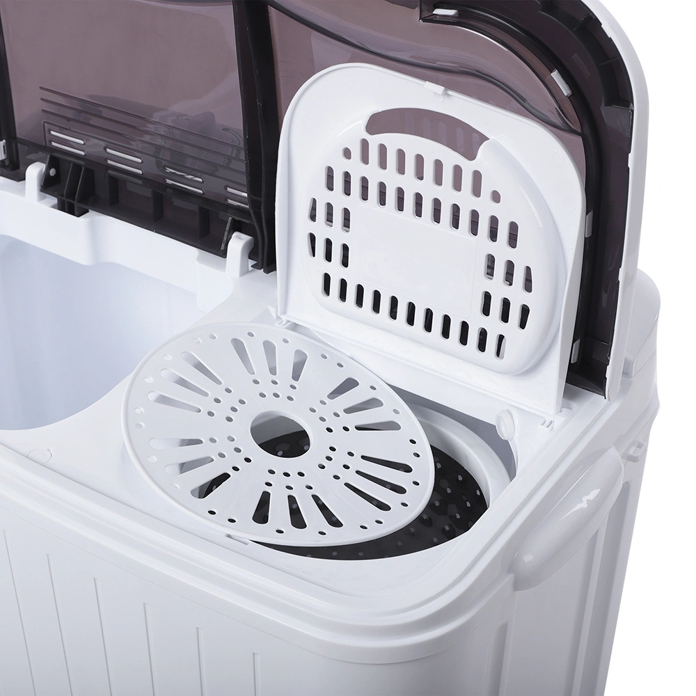 Compact Twin Tub Washing Machine 14.3 Lbs Semi-Automatic with Built-In Drain Pump, XPB35-188S Gray Cover Mini Portable Laundry Washer view 15