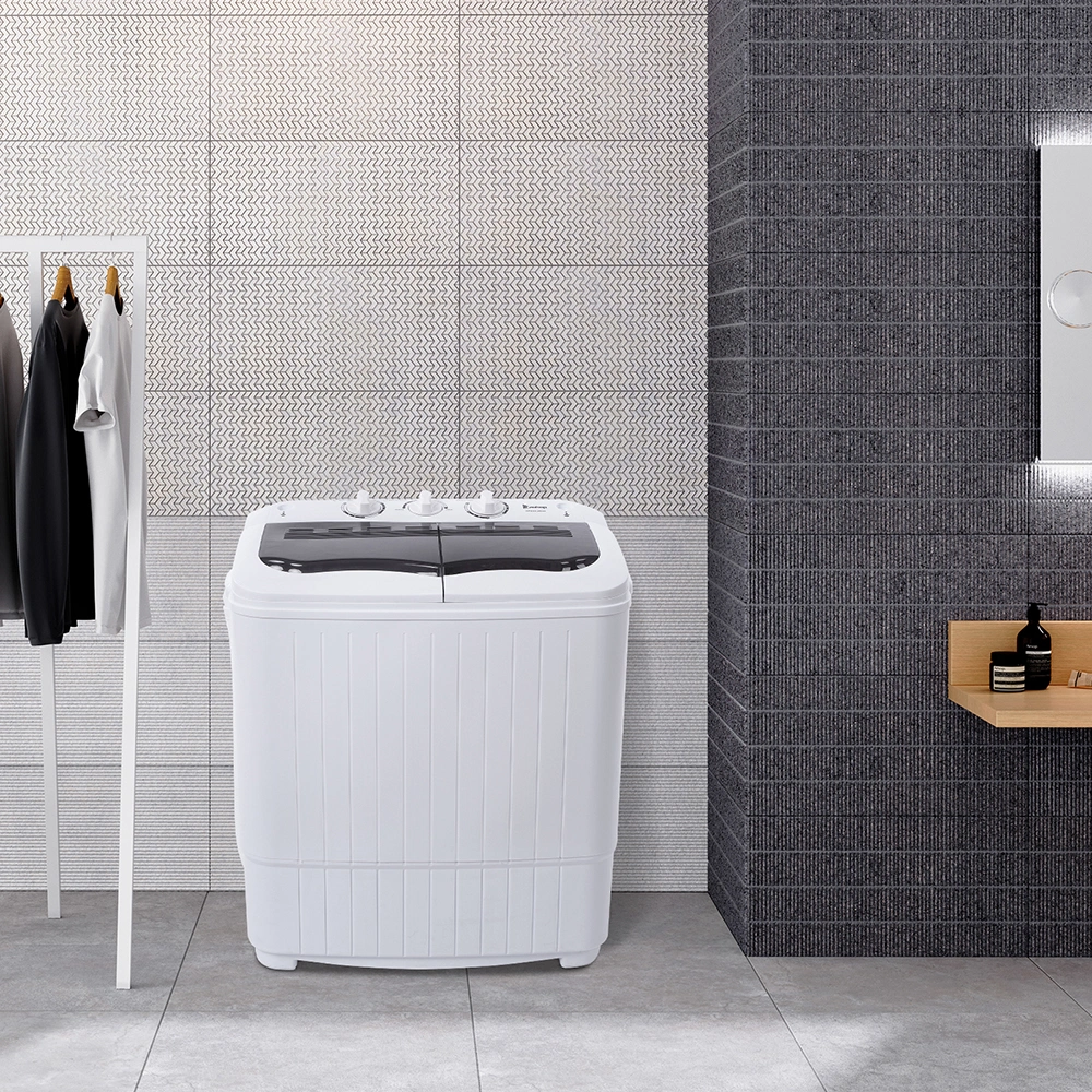 Compact Twin Tub Washing Machine 14.3 Lbs Semi-Automatic with Built-In Drain Pump, XPB35-188S Gray Cover Mini Portable Laundry Washer view 16