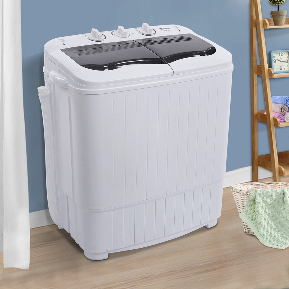 Compact Twin Tub Washing Machine 14.3 Lbs Semi-Automatic with Built-In Drain Pump, XPB35-188S Gray Cover Mini Portable Laundry Washer view 17
