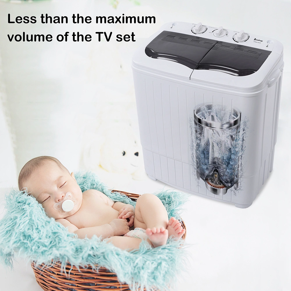 Compact Twin Tub Washing Machine 14.3 Lbs Semi-Automatic with Built-In Drain Pump, XPB35-188S Gray Cover Mini Portable Laundry Washer view 20