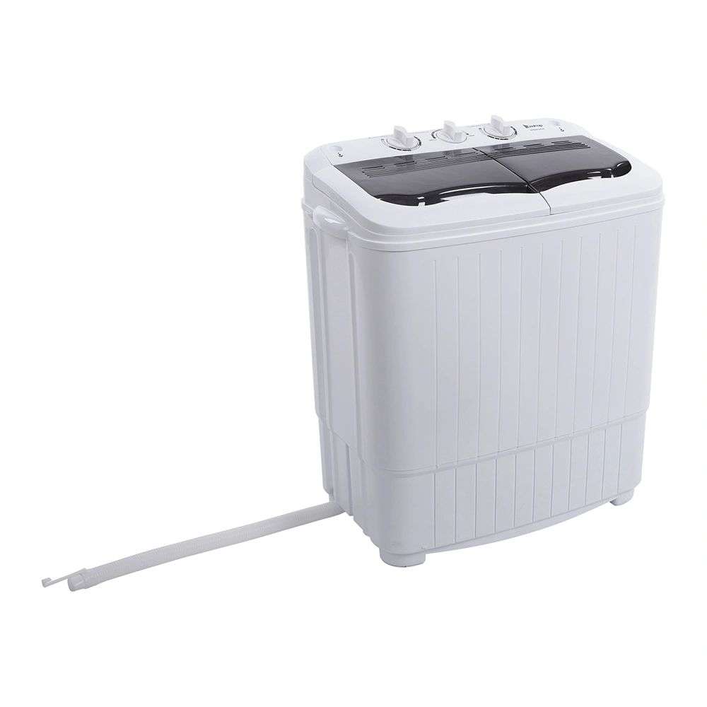 Compact Twin Tub Washing Machine 14.3 Lbs Semi-Automatic with Built-In Drain Pump, XPB35-188S Gray Cover Mini Portable Laundry Washer view 3