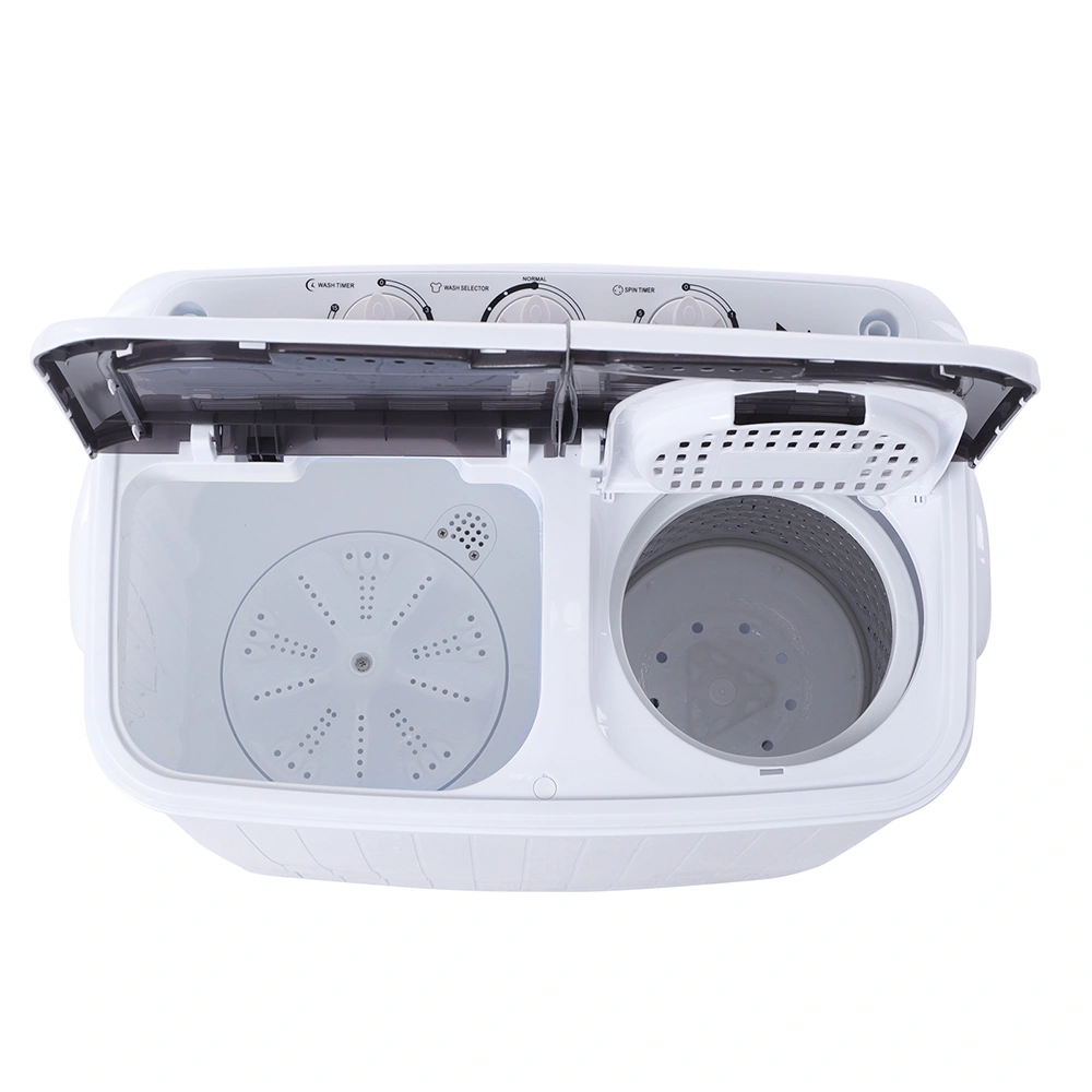 Compact Twin Tub Washing Machine 14.3 Lbs Semi-Automatic with Built-In Drain Pump, XPB35-188S Gray Cover Mini Portable Laundry Washer view 9