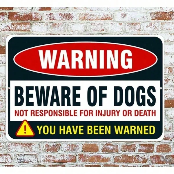 CIFbuy Beware of Dog Metal Warning Sign Indoor Outdoor Security Halloween Home Decor(TikTok, temu pick-up service) view 2