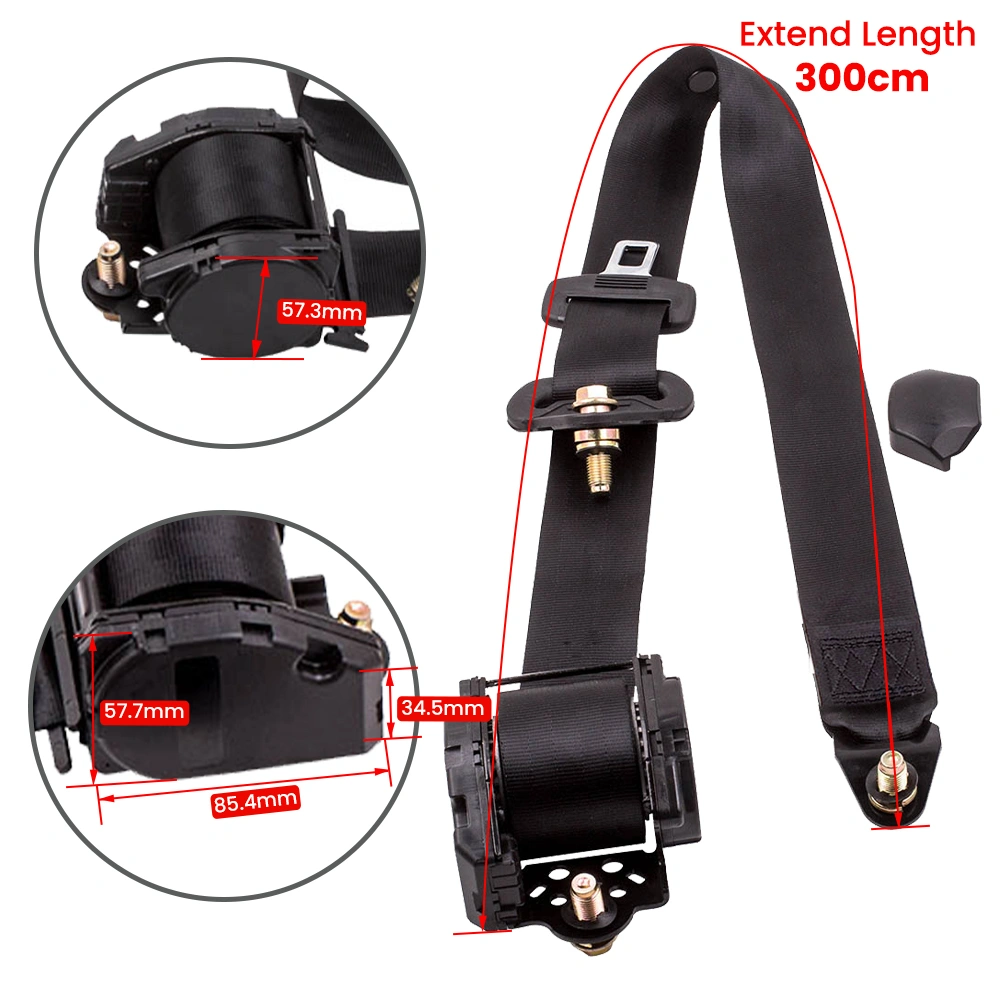 Pair Retractable Adjustable Shoulder Seat Belt Universal 3 Point Safety Belts view 5