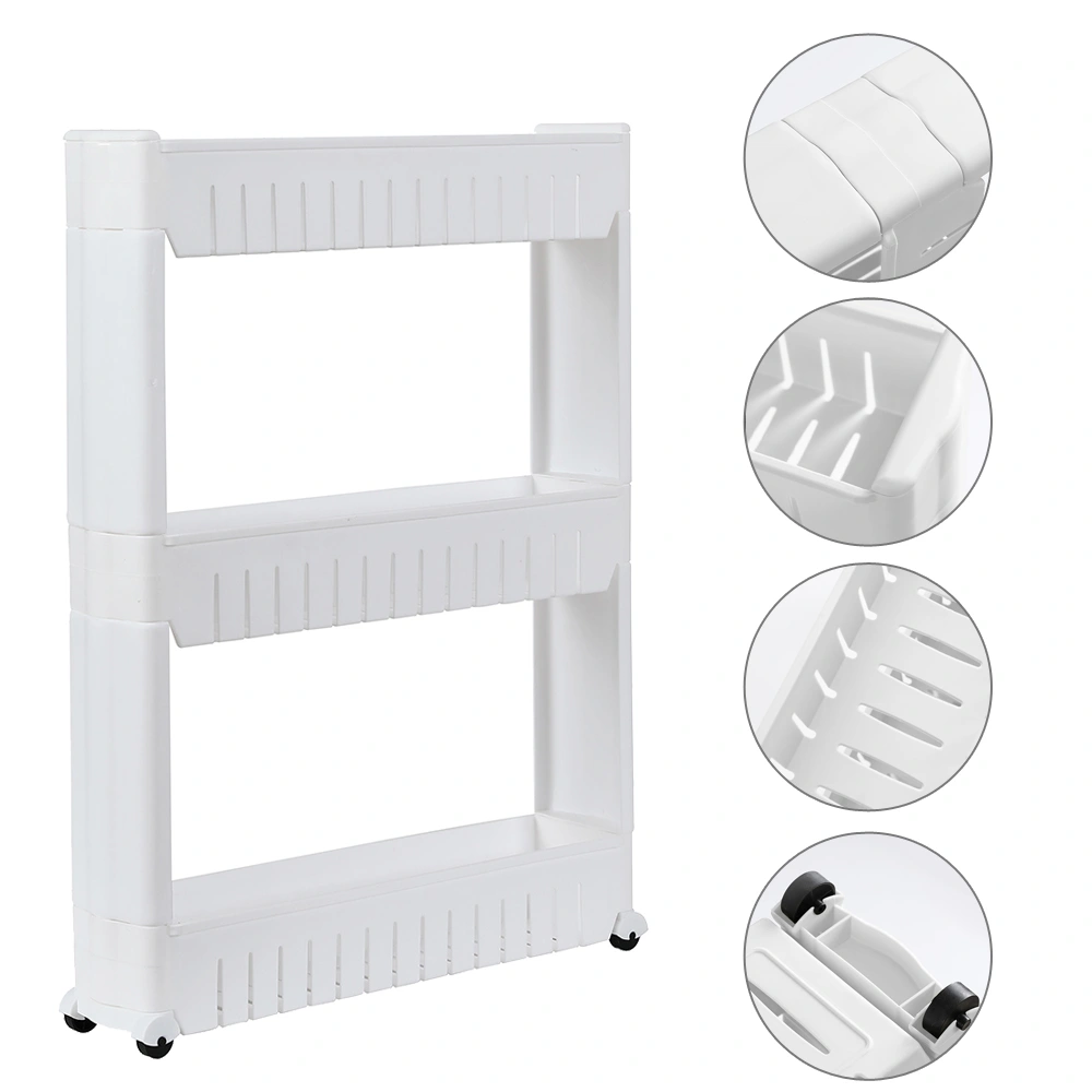 3 Layer Plastic Storage Rack White view 2
