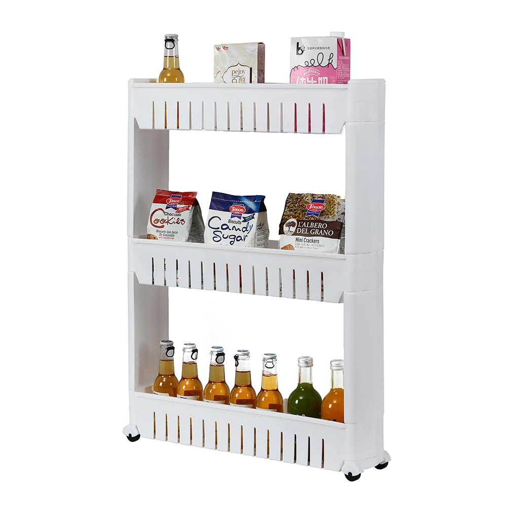 3 Layer Plastic Storage Rack White view 3