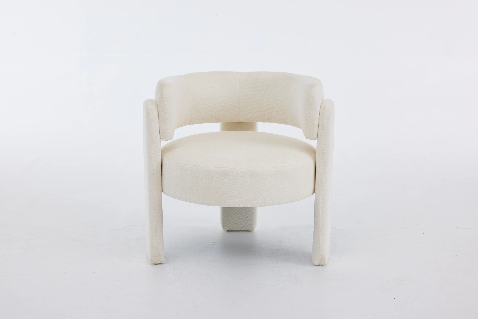 Modern Accent Chair, Contemporary Boucle Fabric Accent Armchair Comfy Upholstered Leisure Single Sofa Chair for Living Room Bedroom Apartment Office - White