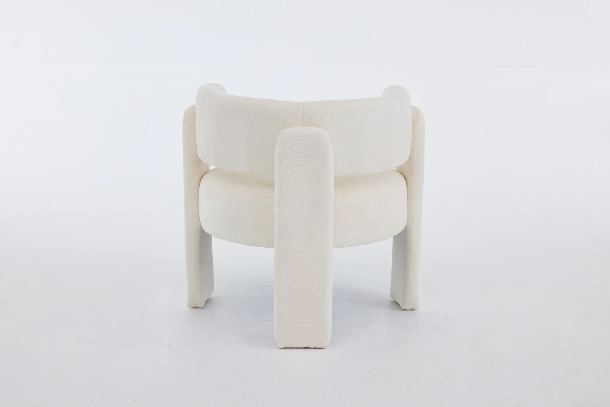 Modern Accent Chair, Contemporary Boucle Fabric Accent Armchair Comfy Upholstered Leisure Single Sofa Chair for Living Room Bedroom Apartment Office - White view 5
